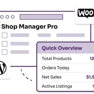 Shop Manager Pro: Overview with WooCommerce and WordPress data